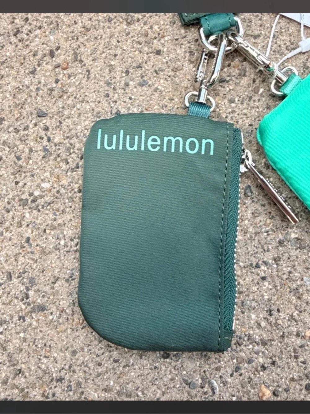 lululemon athletica Teal & Aqua Wristlet Keychain Dual Pouch Set